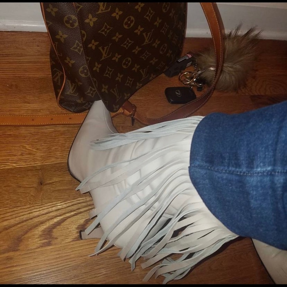 Cream Fringe Boots